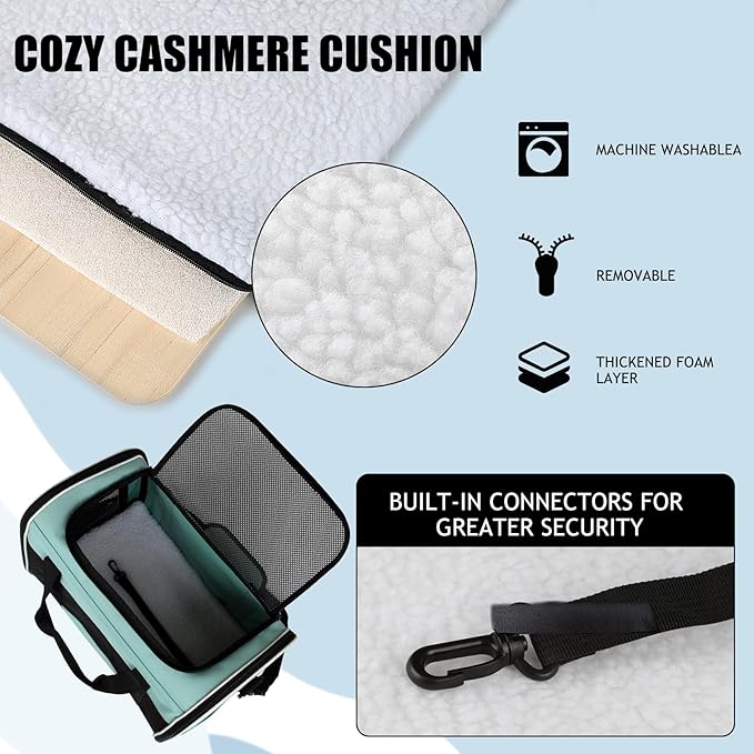 Carriers Soft-Sided Large Pet Carrier for Cats Dogs Small Animals Up to 25Lbs,Top Load Carrier,Ventilated Design,Portable Cat Carrier Airline Approved(X-Large,Green)