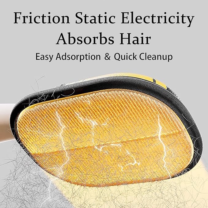 The Magic Brush Pet Hair Remover, Acssart Pet Hair Removal Glove, Electrostatic Pet Grooming Gloves, Efficient Reusable Cat & Dog Hair Remover for Couch, Furniture, Carpet, Curtain (2PCS)