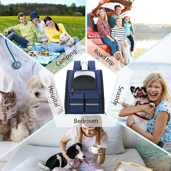 Cat Backpack Carrier Small Dogs Backpack Carrier,Large Space Breathable Cat Bubble Backpack,Shaded Puppy Backpack Carrier,Ventilated for Travel, Hiking,Cycling,Shopping,and Vet