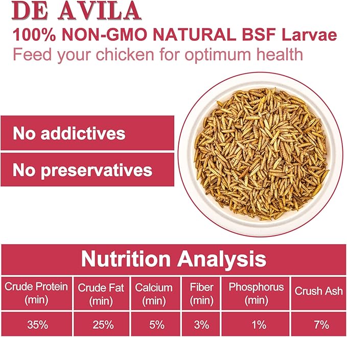 10LB Dried Black Soldier Fly Larvae for Chickens, Non GMO 86X More Calcium BSF Larvae Than Mealworms for Chickens & Birds, Natural Chicken Feed Bulk, Chicken Worms Treats, Wild Birdseed Attractant