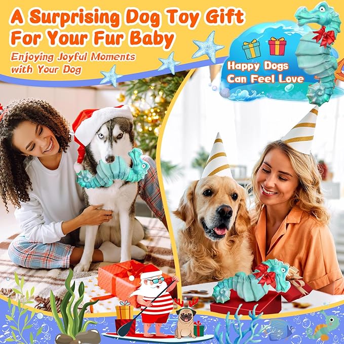 Dog Chew Toys for Aggressive Chewers: Tough DogToys for Large Dogs -Indestructible Toys for All Breeds-Squeaky Dog Toys for Aggressive Chewers/Super Chewers/Heavy Duty