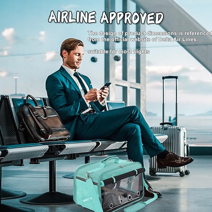 Suertree Bird Carrier Airline Approved, Bird Travel Cage with Indestructible Stainless Steel Mesh, Bird Travel Bag Lightweight and Portable with Water Bottle and Bowl