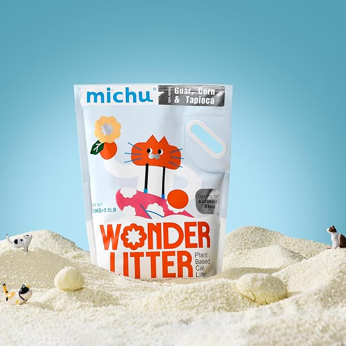 Tofu Cat Litter Natural Clumping Tofu Cat Litter 5.5lb/88oz 5 Scents (Greentea + Wonder Litter, 2 Pack)