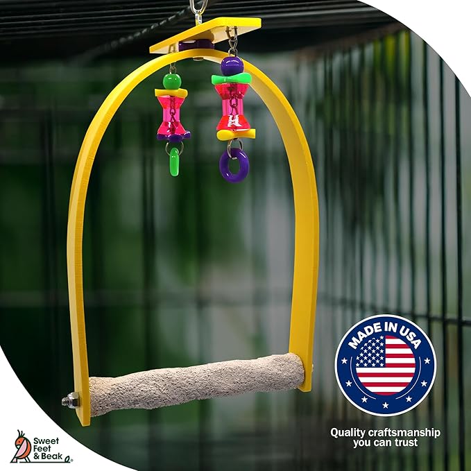 Sweet Feet and Beak Small Whirly Bird - Perfect Cage Toy Stimulates Visual and Physical Activity - Safe, Non-Toxic, Cage Accessories for Small Birds