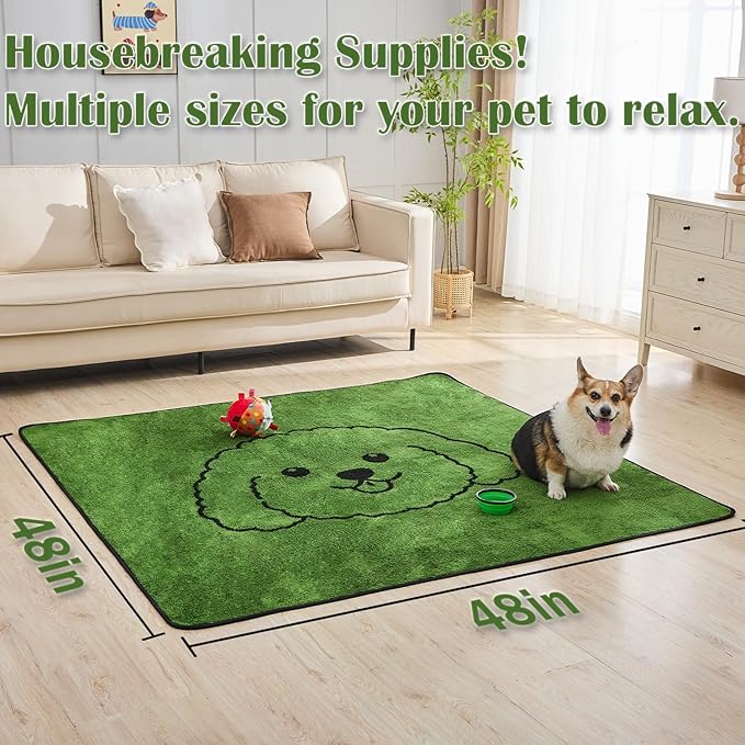 Qeils Reusable Puppy Pads, Extra Large Washable Pee Pads for Dogs Durable Absorbent Leakproof Dog Training Pads for Floor,Couch, Bed, Non-Slip Wee Wee Pads Potty Pads 72"x72"