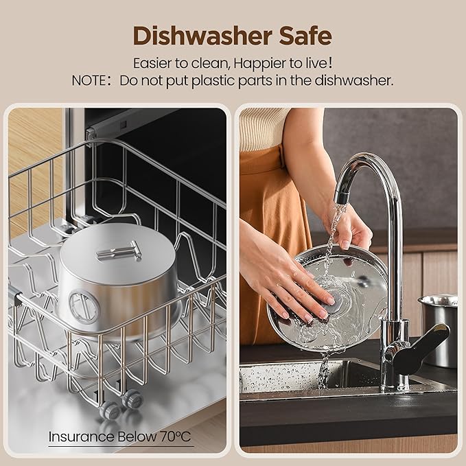 Cat Water Fountain Stainless Steel: Water Dispenser for Cats Indoor - Pet Dispenser Supplies Accessories - 16 Pack Cat Water Fountain Replacement Filters - 8 Multi-Functional Filters and 8 Sponges