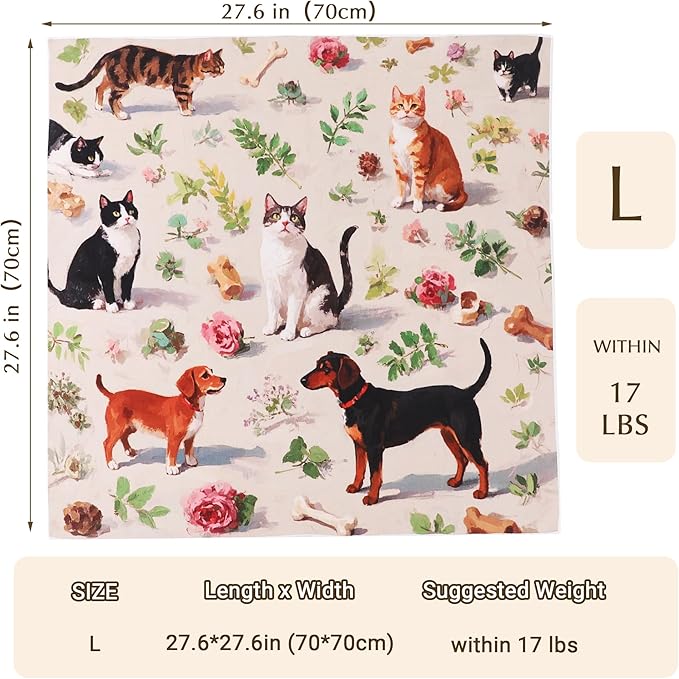 Cat Grooming Wrap Cat Wrap for Cutting Nails, 27.6" Cat Wrap for Grooming, Cat Restraint for Nail Clipping, Multifunctional Swaddle Wrap Pet Tool, Cat Burrito Wrap