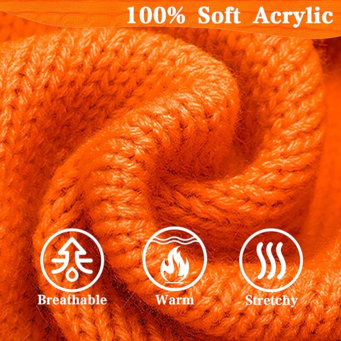 PUPTECK Winter Dog Cat Sweater Coat - Soft Cold Weather Clothes Knitwear for Kitties & Small Dogs Indoor Outdoor Walking Warm, Knitted Classic for Doggies Kitties Girls Boys, Orange L