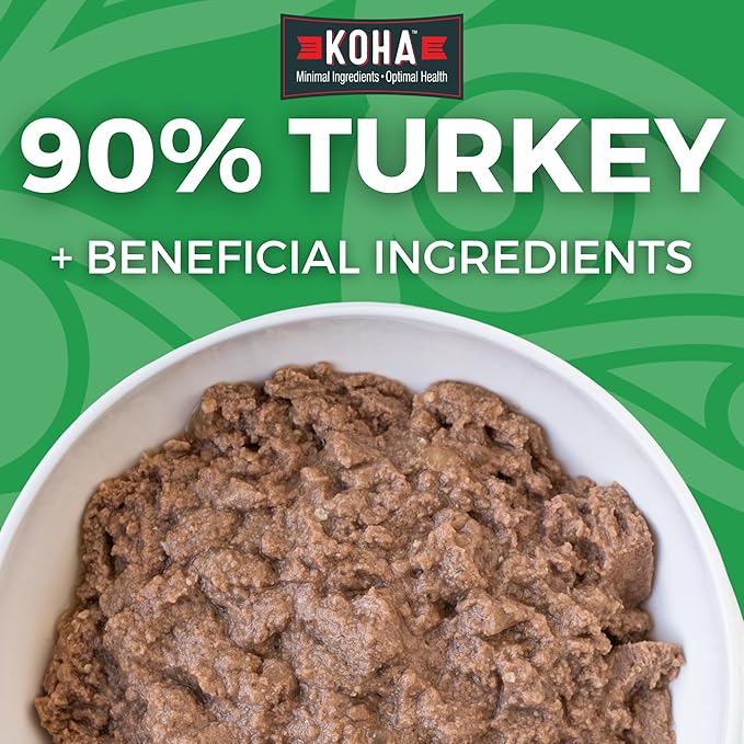 KOHA Limited Ingredient Diet Turkey Entrée for Dogs - Grain Free Wet Dog Food with No Fillers - Sensitive Stomach Canned Dog Food - 13 oz Pack of 12