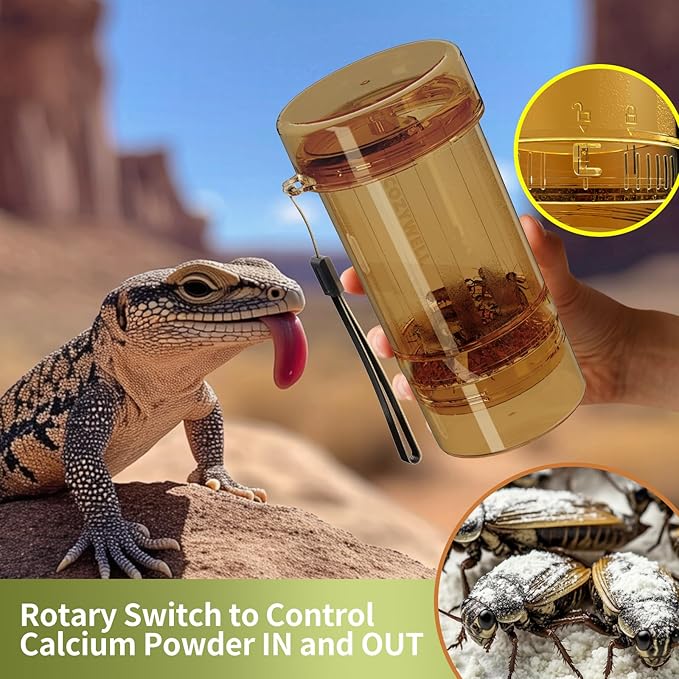 Cricket Calcium Powder Mixer for Reptiles,Easy-to-Use Cricket Keeper Calcium Shaker for Even Coating, Reptile Nutrition Dispenser Accessory for Bearded Dragon Gecko Lizard Turtle