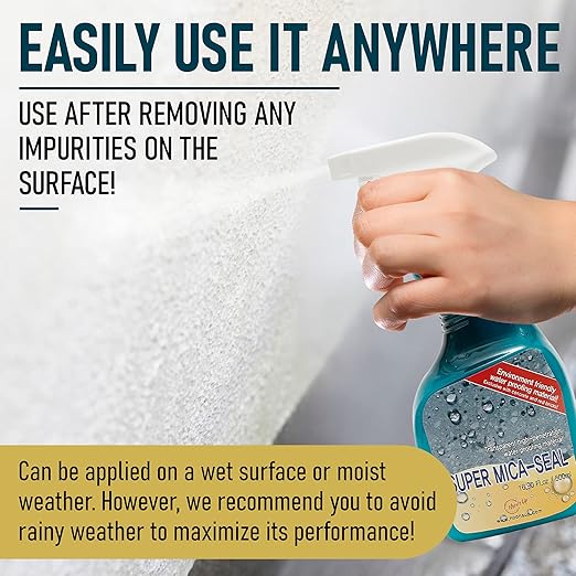 NOON's UP Super Mica-Seal Waterproof Spray | Greatly Penetrating Concrete Sealer Outdoor Waterproof Sealant | Bird Bath Sealant & Outdoor Cement Sealer | Concrete Sealer Spray (16.90 Fl Oz.)