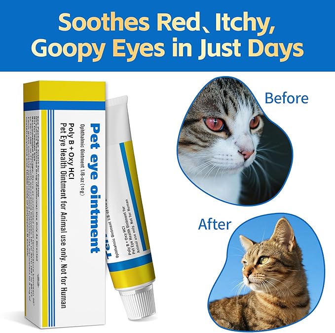 Pet Eye Health for Dogs, Cats, Cattle, Sheep, Horses, Birds and Puppies, Kitten - 1 Tube 0.35 oz /10g
