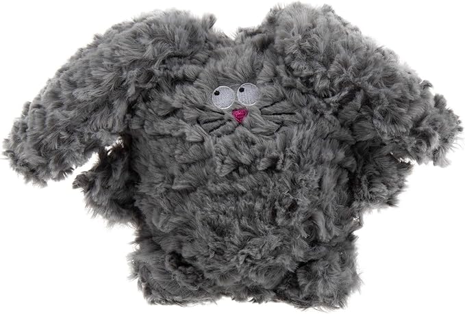 goDog PlayClean Rabbit Squeaky Plush Dog Toy with Odor-Eliminating Essential Oils, Chew Guard Technology - Gray, Large