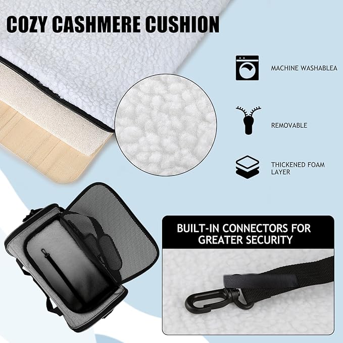 Carriers Soft-Sided Pet Carrier for Medium Large Cats Dogs 15lbs 20lbs,Ventilated Design,Portable Carry Handle,Collapsible Carrier for Kitten Puppy(X-Large,Grey&Black)