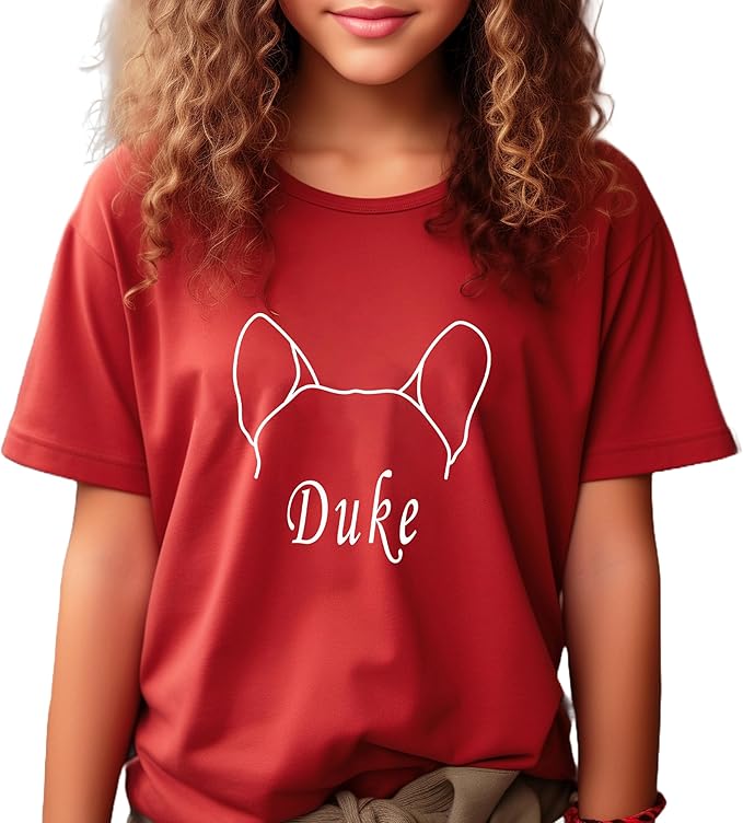 Custom Dog Mom Shirt for Women Pet Ears Sweatshirt with Name Unique Puppy Line Art Cute Dad Hoodie for DogDad Owner Lover