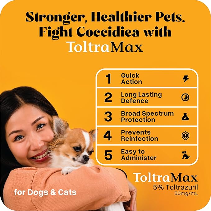 Toltrazuril 5.0% for Horses, Dogs, Cats, 500mL/16.9 Ounce, for Non-Food Chain Animals, Chicken