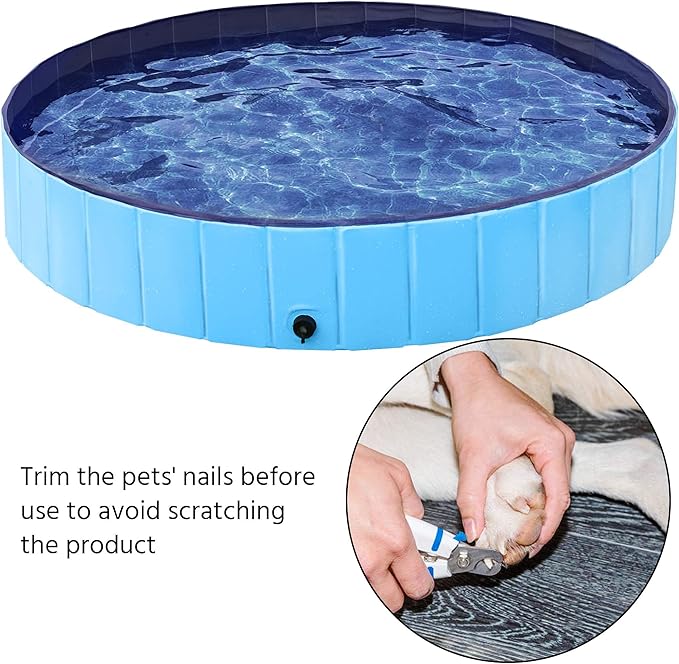 Yaheetech Foldable Dog Pet Bath Pool Hard Plastic Doggy Duck Swimming Pool Collapsible PVC Outdoor Bathing Tub Dog Pools for Large Medium Small Dogs XXXL