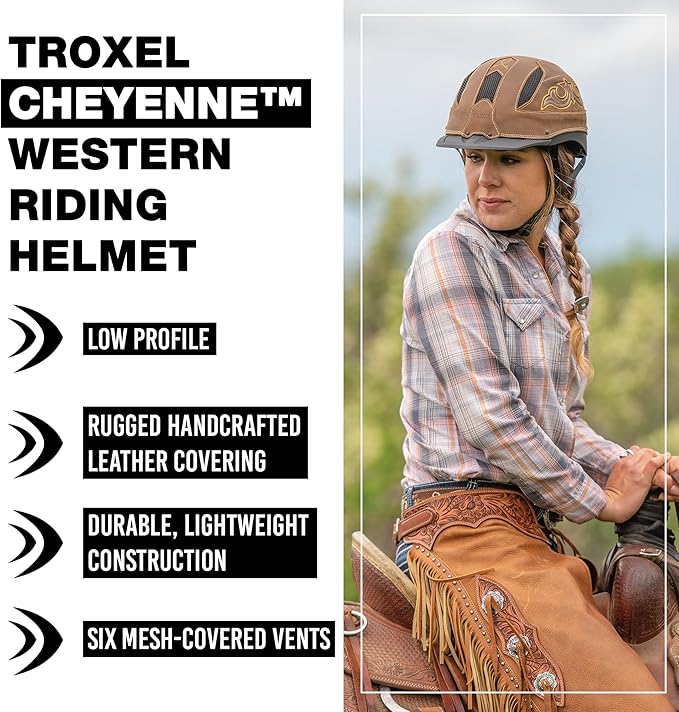 Troxel Cheyenne Rugged Horse Riding Helmet, Low-Profile, Self-Adjustable Design, Safety Horseback Riding Gear