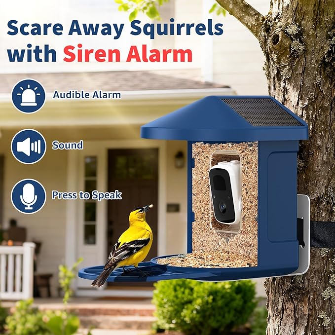 PeckCam® Bird Feeder with Camera with AI Identify 10000+ Birds Species, 3 Solar Panels, 2K Live View, Instant Arrival Alerts, Smart Bird House with Cam, Gift for Bird Lovers