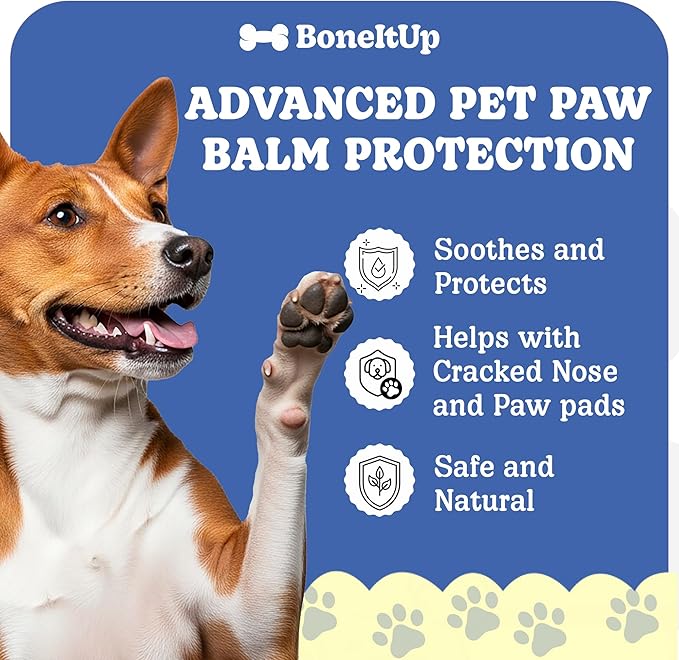 BoneItUp Natural Pet Paw Balm for Dogs, 30g – Soothing Moisture for Dry, Cracked Pads – Paw Butter for Dogs with Beeswax, Mango Butter, Coconut & Olive Oil – Safe & Gentle Dog Palm Balm