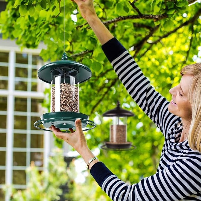 Pack of 2 Bird Feeder for Outdoor Hanging. Green