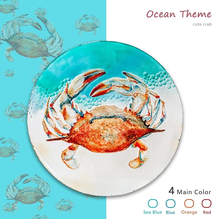 MUMTOP Bird Baths for Outdoors, Crab Glass Large Bird Bath Bowl with Metal Stand, Bird Feeders for Outside and Garden, Patio,Lawn Decor