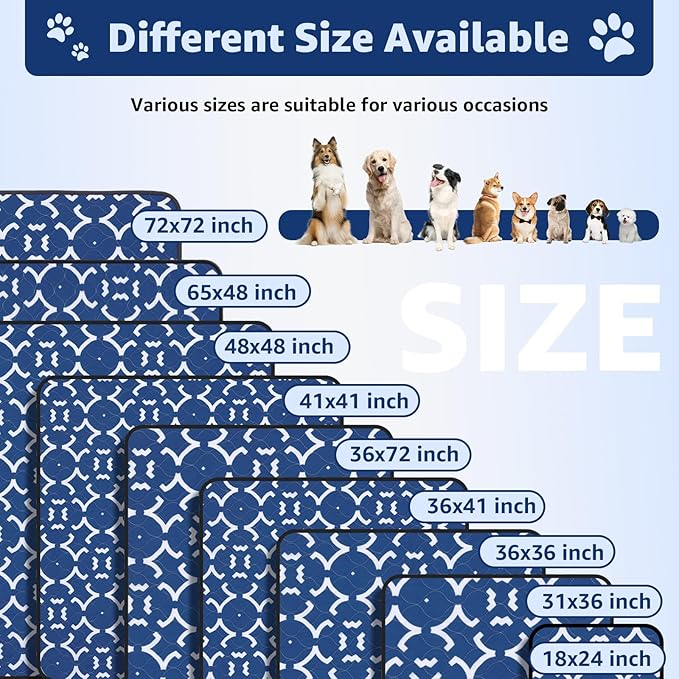 LOOBANI Washable Pee Pads for Dogs 36"x 72": 2 Pack Super Absorbent Reusable Puppy Pads Leakproof Whelping Pad Dog Playpen Mat, Waterproof Non-Slip Dog Training Pads for Floor, Crate, Potty