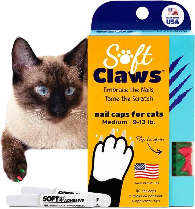 Soft Claws Cat Medium Pink and Green
