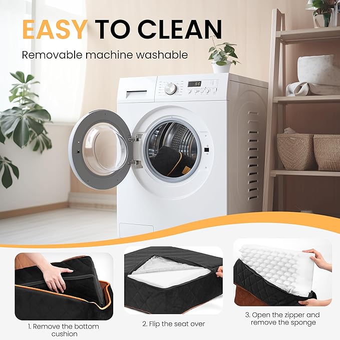 Dog Car Seat for Small Dog with Washable Mat, Memory Foam Booster Seat for Dogs Under 30lb, Elevated Pet Seat with Pockets, Anti-Slip Bed for Car, Perfect for Front & Back Seats with Safety Leash