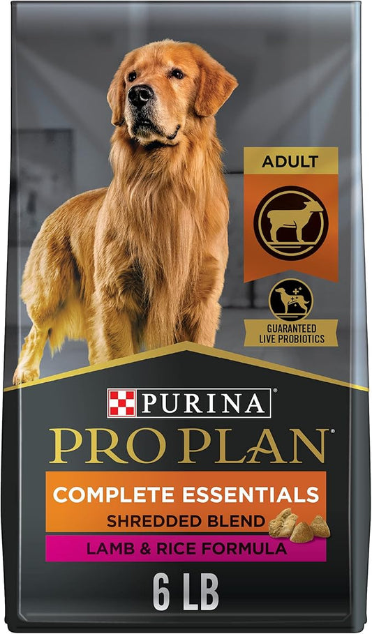 Purina Pro Plan High Protein Dog Food With Probiotics for Dogs, Shredded Blend Lamb & Rice Formula - 6 lb. Bag
