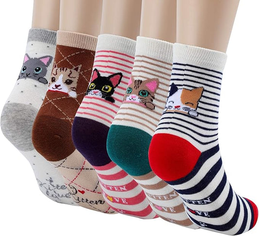 Jeasona Women's Cat Socks Cat Gifts Cute Animal Socks Dog Owl Gifts for Women