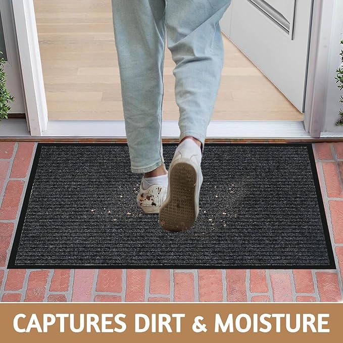 Front Door Mat Outside Entrance, 96" x 48" Sturdy Indoor Outdoor Mats for Entryway, Low Profile Welcome Doormat for Home Entrance, Non Slip Shoe Scraper Mat, Ideal for High Traffic Area
