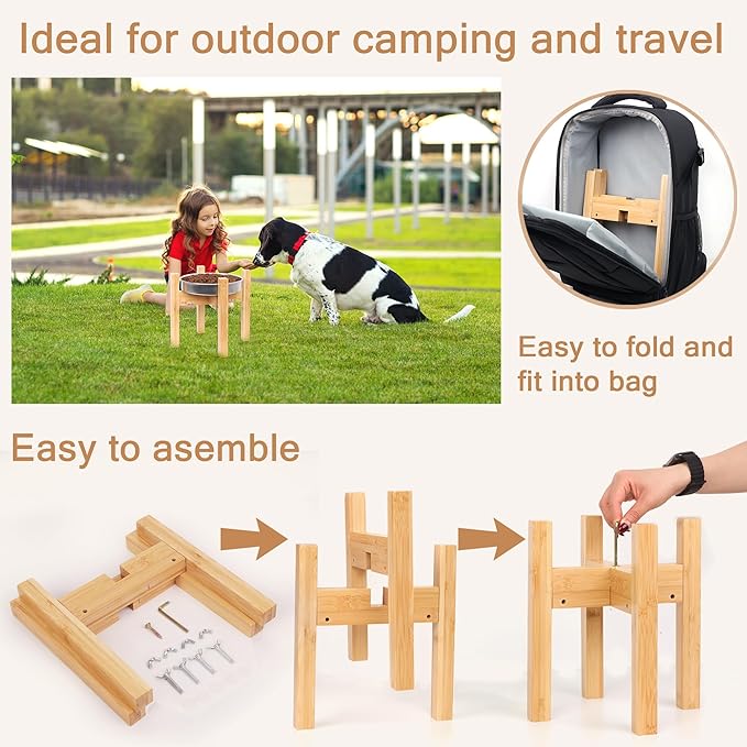 Elevated Dog Bowl Stand,Adjustable Dog Food Stand for 7”-10” Bowls,Single Dog Bowl Holder 10” Tall for Medium Dogs