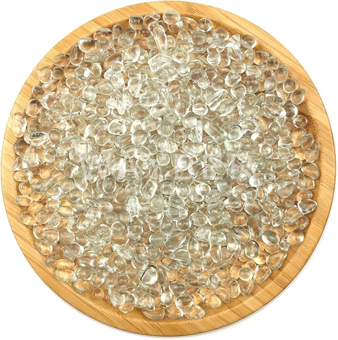 WAYBER Glass Stones, 1Lb/460g Irregular Sea Glass Dercorative Rocks Non-Toxic Artificial Crystal Pebbles for Aquarium Decoration/Vase Filler/Table Scatter/Handcraft/Jewelry Making/Gems Display, Clear