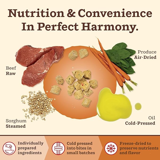 Primal Kibble in The Raw, Freeze Dried Dog Food, Beef, Scoop & Serve, Made with Raw Protein, Whole Ingredient Nutrition, Crafted in The USA, Dry Dog Food 1.5 lb Bag