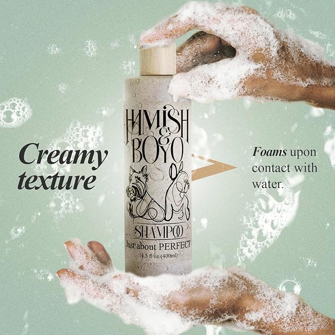 Natural Itch Relief Dog Shampoo – Hypoallergenic & Anti-Itch, Soothes Dry, Sensitive Skin, Oatmeal & Aloe, Lavender Scent, Tear-Free, Safe for Puppies & All Breeds, Made in USA by Hamish&Boyo