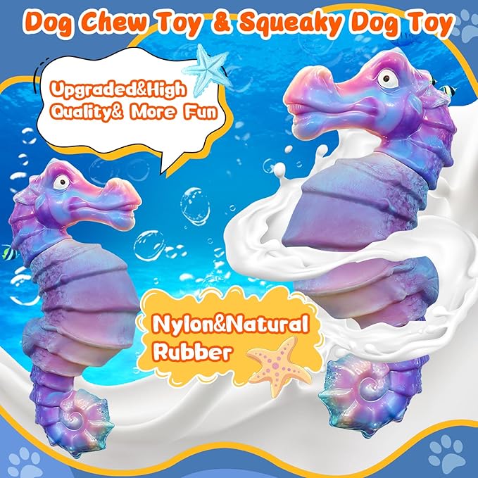 Dog Chew Toys for Aggressive Chewers: Squeaky Dog Chew Toys for Large Dogs-Tough Indestructible Toys for Large/Medium/Small Breeds-Interactive Toys with Fun Squeaky Sound for Boredom