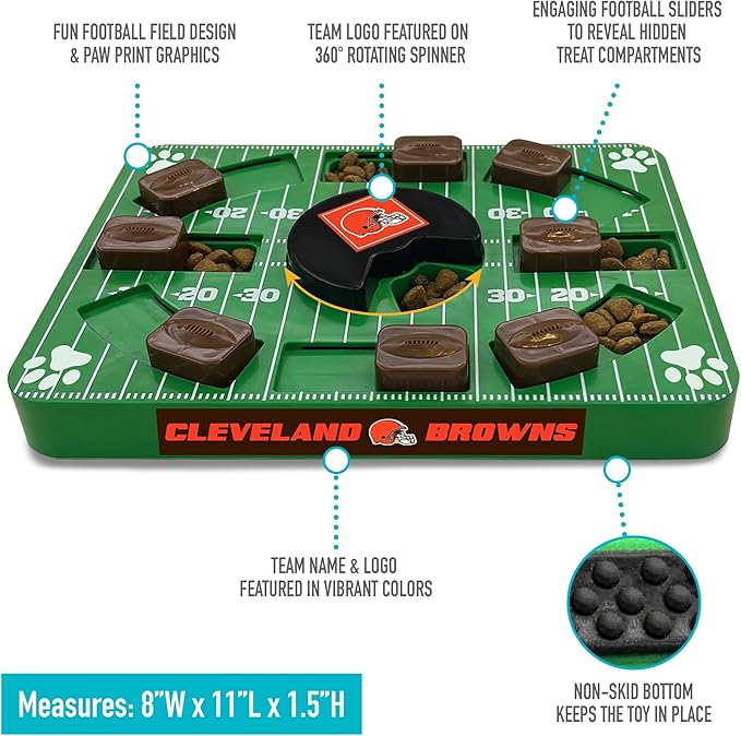 Pets First NFL Cleveland Browns Puzzle Treat Dog Toy - Interactive Toy for Dogs