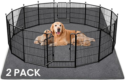 2 Pack Extra Large Washable Pee Pads for Dogs 72"x72" Reusable Dog Mat for Floor Non-Slip Waterproof Pee Pads for Dogs Fast Absorbent Pet Whelping Pads Puppy Playpen Mat for Incontinence, Housebreak