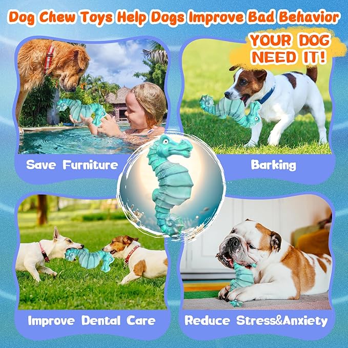 Dog Chew Toys for Aggressive Chewers: Tough DogToys for Large Dogs -Indestructible Toys for All Breeds-Squeaky Dog Toys for Aggressive Chewers/Super Chewers/Heavy Duty