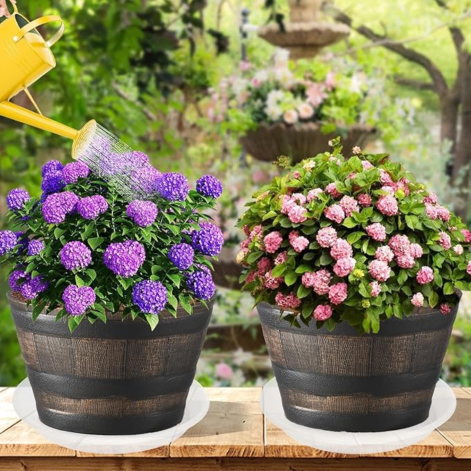 4 Pack of 16 inch Plant Saucer, Large Plant Tray, Heavy Sturdy Plant Drainage Tray for Indoors, Bird Bath Bowls, Sturdy Plastic Pot Tray for Planter (Clear)