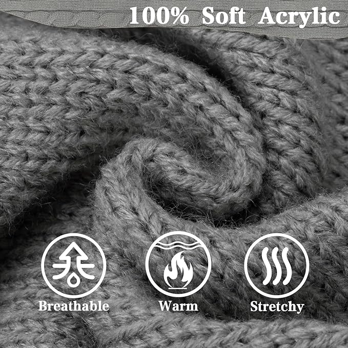 PUPTECK Winter Dog Cat Sweater - Cold Weather Clothes for Kitties & Small Dogs Indoor Outdoor Walking Warm (Grey, M: Chest Girth 13.8”, Back Length 14”)