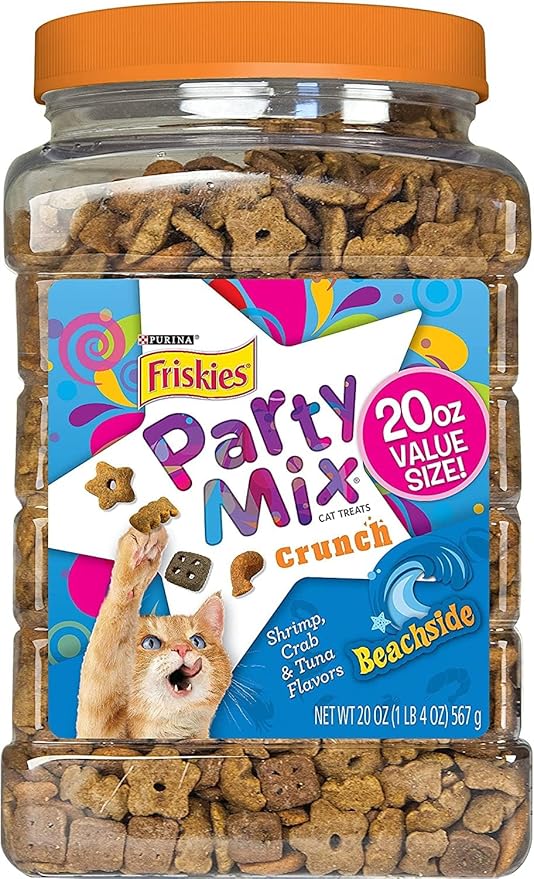 Purina Party Mix Crunch Beachside Cat Treats (1.25 Pound (Pack of 1), Beachside Crunch)