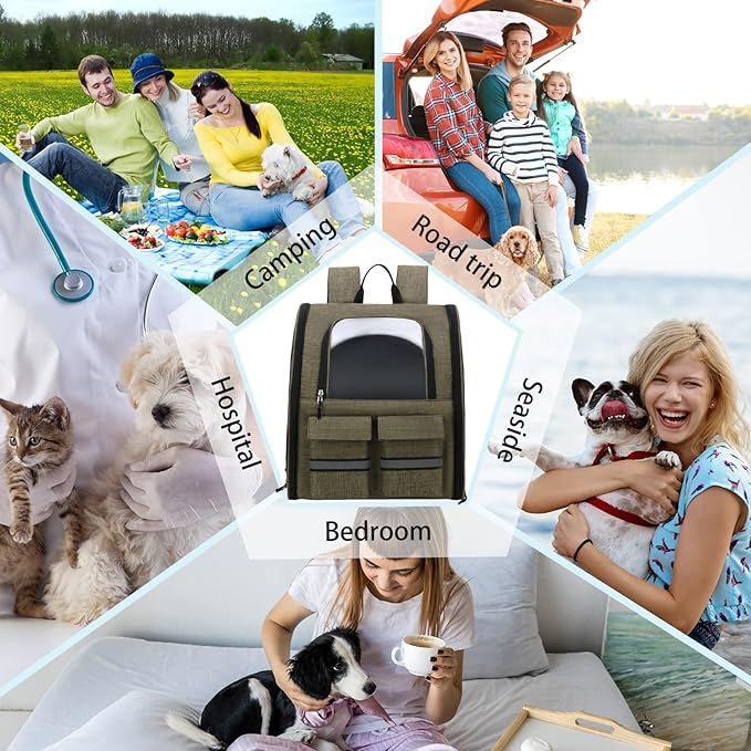 Cat Backpack Carrier Small Dogs Backpack Carrier,Large Space Breathable Cat Bubble Backpack,Shaded Puppy Backpack Carrier,Ventilated for Travel, Hiking,Cycling,Shopping,and Vet