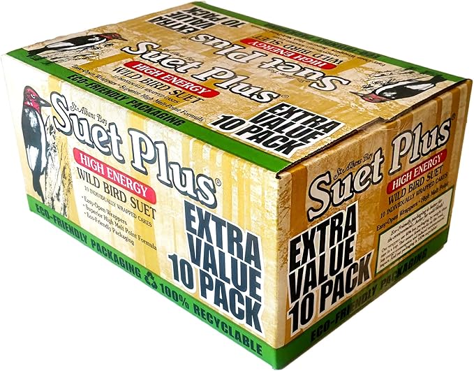 ST. ALBANS BAY SUET PLUS Suet Cake Variety Packs, 11 oz. Wild Bird Suet Cakes (High Energy, 10 Pack)