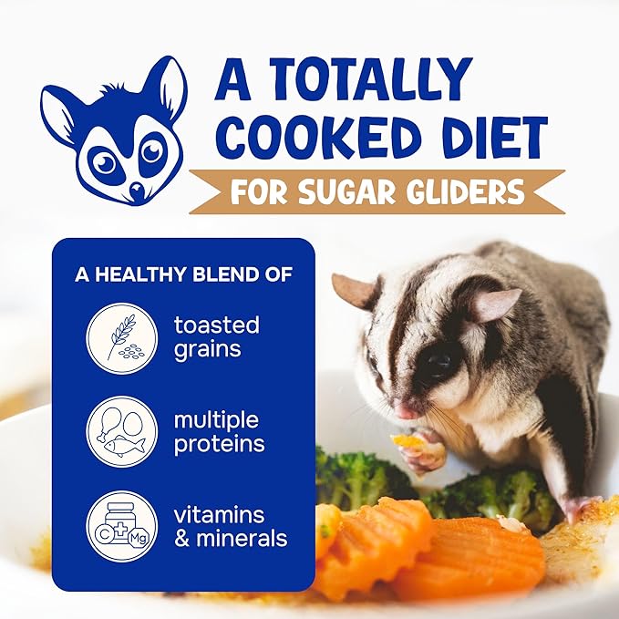 Suncoast Sugar Gliders Wholesome Balance Food - Complete Nutrition with High Animal Protein, Calcium, Vitamins & Minerals, Premium Dense Food for Sugar Gliders & Small Animals - Chicken & Rice, 1.5lbs