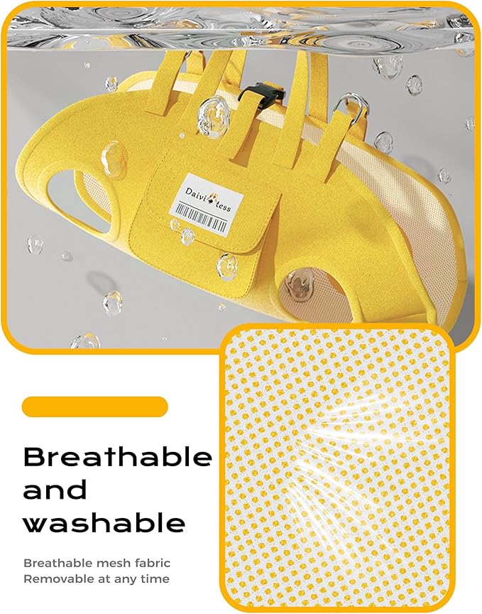 Dog Carry Sling for Small Dogs, Full Body Sling with Handle, Hands Free Shoulder Carrier for Senior Dogs Joint Injuries, Joint Injuries, Up and Down Stairs (Yellow,S, 5.5~8.8 lbs)