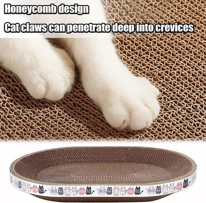 Cat Scratch Pad, 4 Pack Cardboard Cat Scratcher Pad Board Bed Bowl Cat Scratch Bed, Cat Scratcher Bed for Cats Grinding Claw Furniture Protector Indoor