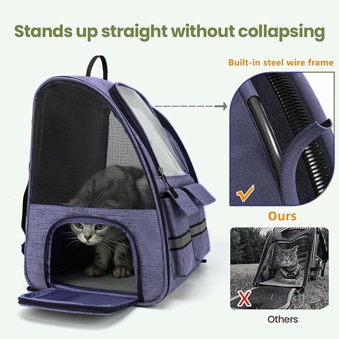 Cat Backpack Carrier Small Dogs Backpack Carrier,Large Space Breathable Cat Bubble Backpack,Shaded Puppy Backpack Carrier,Ventilated for Travel, Hiking,Cycling,Shopping,and Vet
