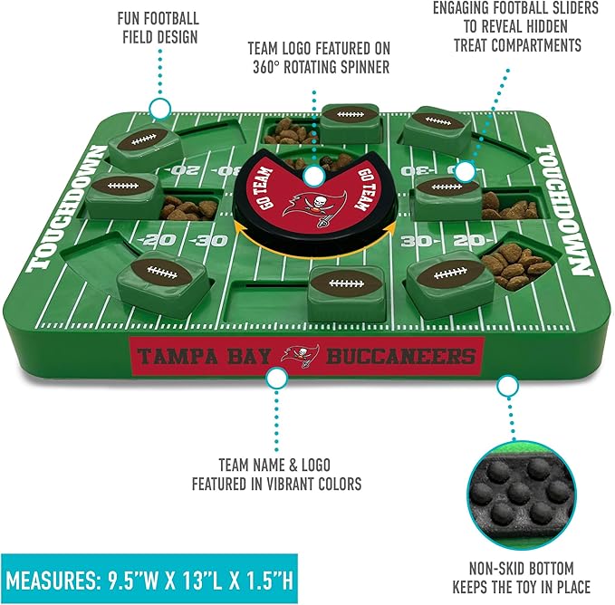 Pets First NFL Tampa Bay Buccaneers Large Puzzle Toy, Dog Puzzle Treat Toy, New Large Size, Interactive Dog Treat Toy, Dog Slow Feeding Toy